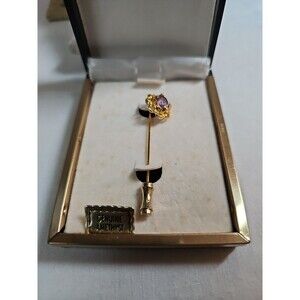 Vintage Genuine amethyst straight pin